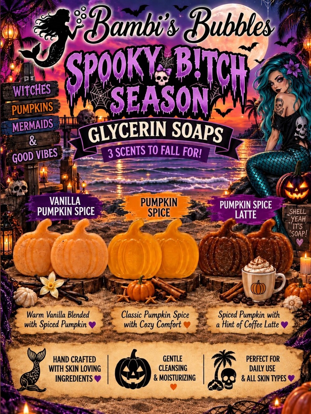 Restocked! Hand Crafted Glycerin  Vanilla Pumpkin Spice 2.8oz